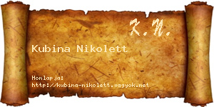 Kubina Nikolett névjegykártya