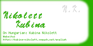 nikolett kubina business card